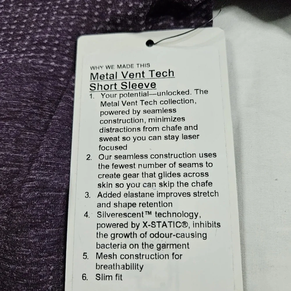 Lululemon Metal Vent Tech Short Sleeve PPAS/DMMG Purple Ash Men's Size XLarge - Picture 3 of 5